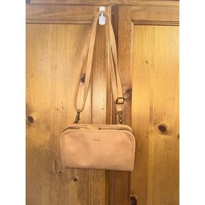 Minooy Leather Crossbody Purse Bag Brown Naya Shoulder Hand Strap Wallet Small